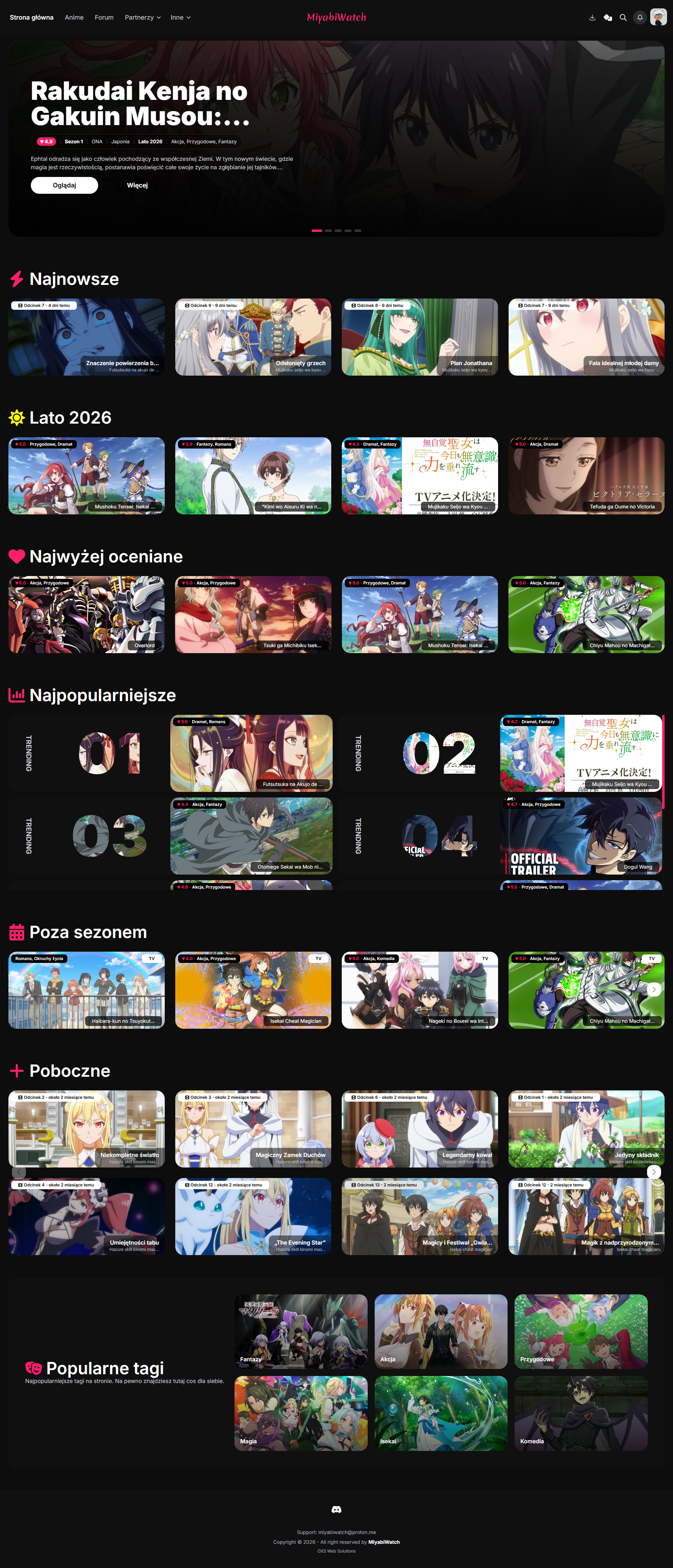 MiyabiWatch: Platforma streamingowa